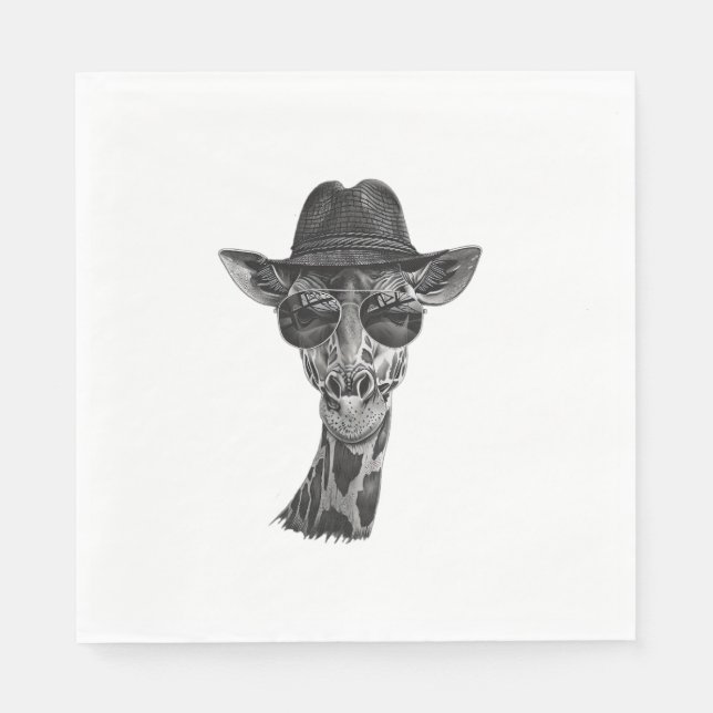 Servilleta De Papel Giraffe Gafas de sol (Anverso)