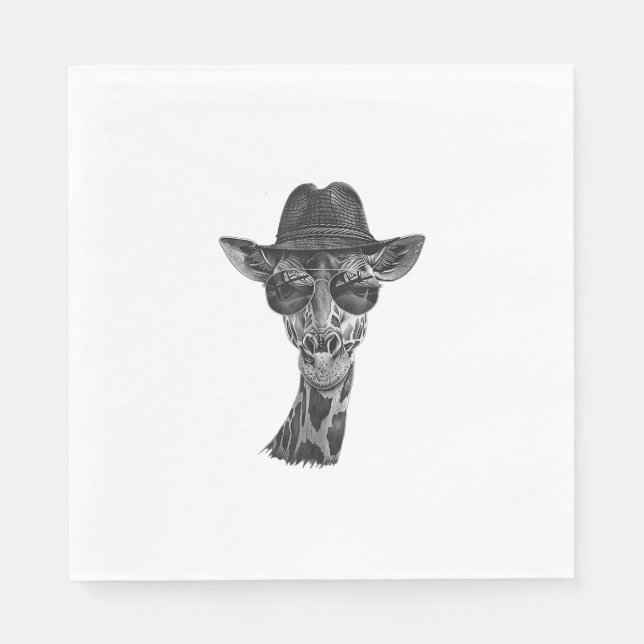 Servilleta De Papel Giraffe Gafas de sol (Anverso)