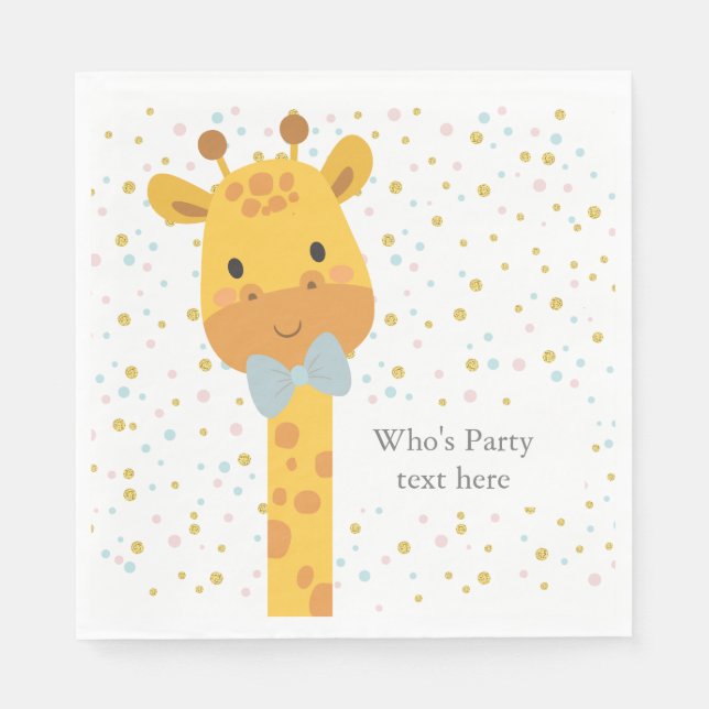 Servilleta De Papel Giraffe, ilustracion animal (Anverso)