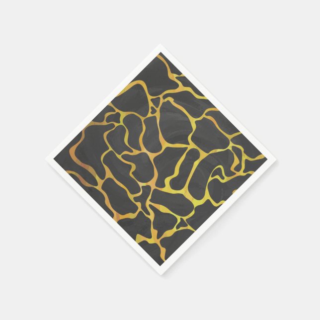 Servilleta De Papel Giraffe Impresión negra y amarilla (Borde)