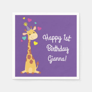 Servilleta De Papel Giraffe Kids Birthday Fiesta Cute