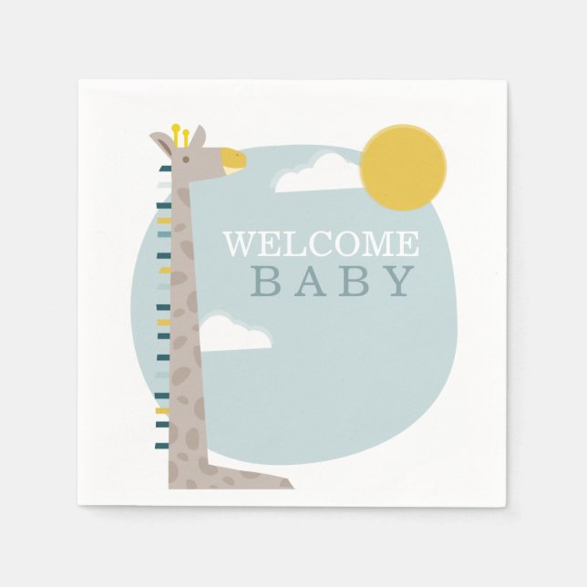 Servilleta De Papel Giraffe Modern Baby Shower Napkins (Anverso)