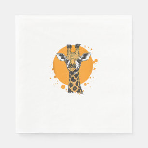 Servilleta De Papel Giraffe Sol Amarillo Resumen Retrato Animal