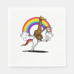 Servilleta De Papel Giraffe viajando niños divertidos con el arcoiris