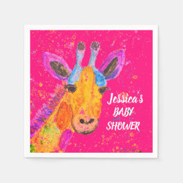 Servilleta De Papel Giraffe Watercolor Safari Jungle Cute Baby Shower
