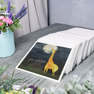 Servilleta De Papel Giraffe y Luna | Toallas de papel Personalizado