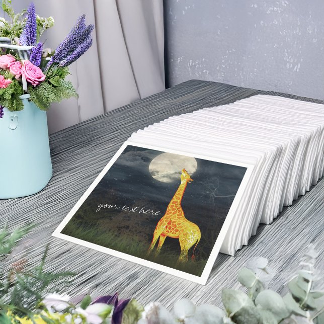 Servilleta De Papel Giraffe y Luna | Toallas de papel Personalizado (Subido por el creador)