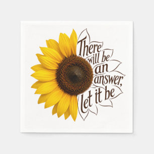 Servilleta De Papel Girasol Amarillo con Frase Inspiradora