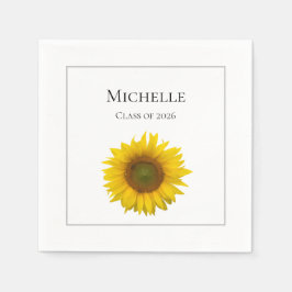 Servilleta De Papel Girasol Amarillo Floración Fiesta de Graduación