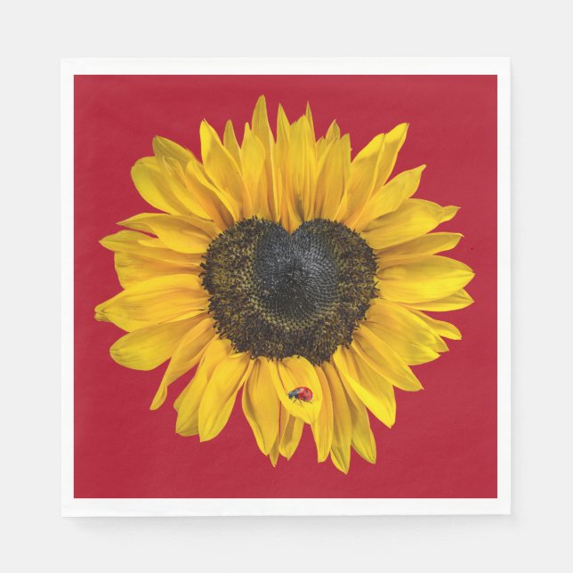 Servilleta De Papel Girasol cardíaco con parásito en rojo (Anverso)