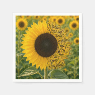 Servilleta De Papel Girasol con cita inspiradora