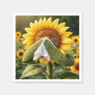 Servilleta De Papel Girasol estornudando en un pañuelo