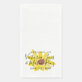 Servilleta De Papel Girasol Floral Silvestre Aquarela Amarillo Boda
