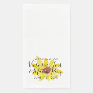 Servilleta De Papel Girasol Floral Silvestre Aquarela Amarillo Boda