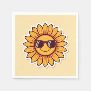 Servilleta De Papel Girasol Genial con Gafas de Sol