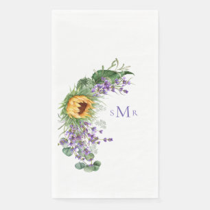 Servilleta De Papel Girasol Monograma Lavanda