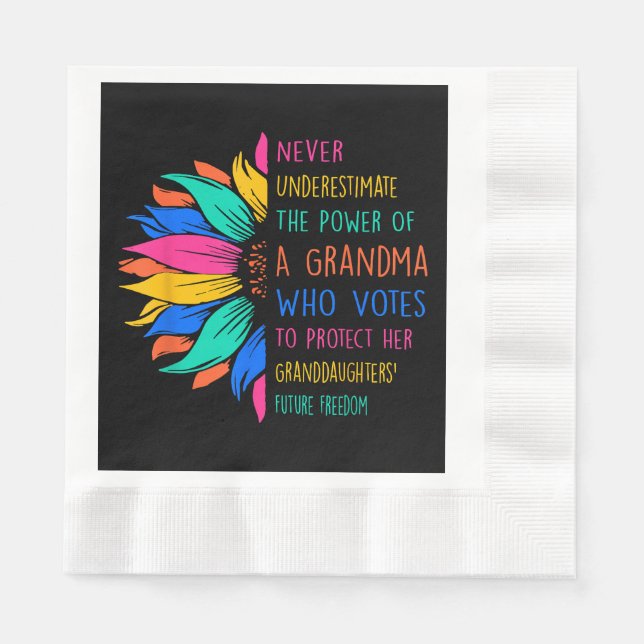 Servilleta De Papel Girasol Nunca Subestimes El Poder De La Abuela (Anverso)