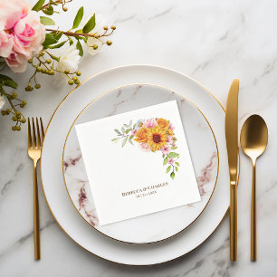 Servilleta De Papel Girasol Rosa Floral Boda