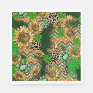 Servilleta De Papel Girasol vibrante y Shamrock