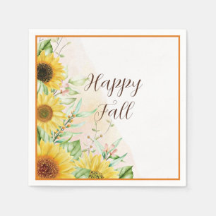 Servilleta De Papel Girasoles de otoño con texto personalizable 
