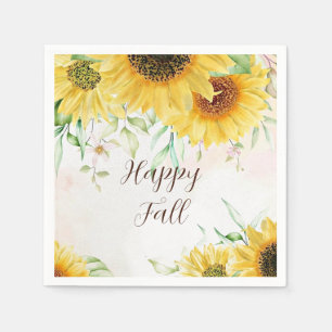 Servilleta De Papel Girasoles de otoño con texto personalizable