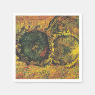 Servilleta De Papel Girasoles de Van Gogh - Arte Floral Dorado Vintage