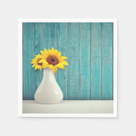 Servilleta De Papel Girasoles en un jarrón     