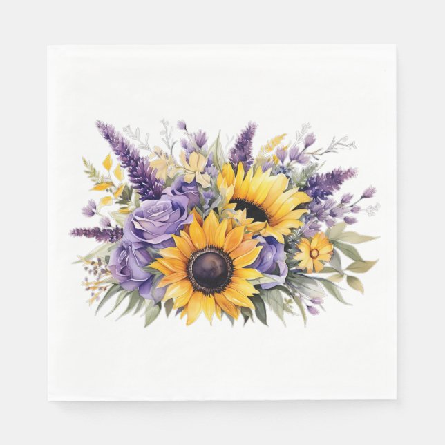 Servilleta De Papel Girasoles Florales (Anverso)