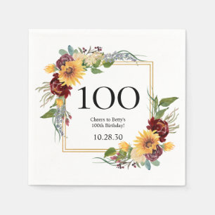 Servilleta De Papel Girasoles por el 100 cumpleaños