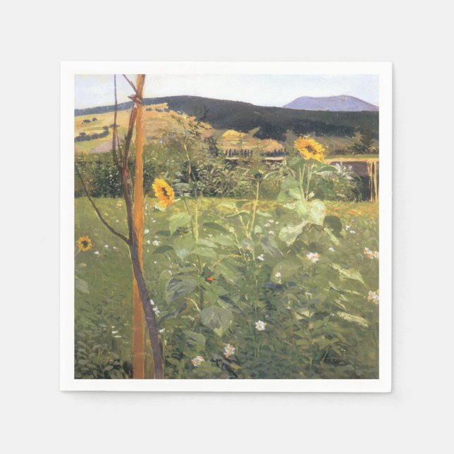 Servilleta De Papel Girasoles (por Jacek Malczewski) (Anverso)