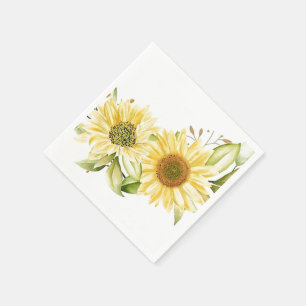 Servilleta De Papel Girasoles suaves al acuarela