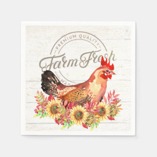 Servilleta De Papel Girasoles y pollo granja fresca 