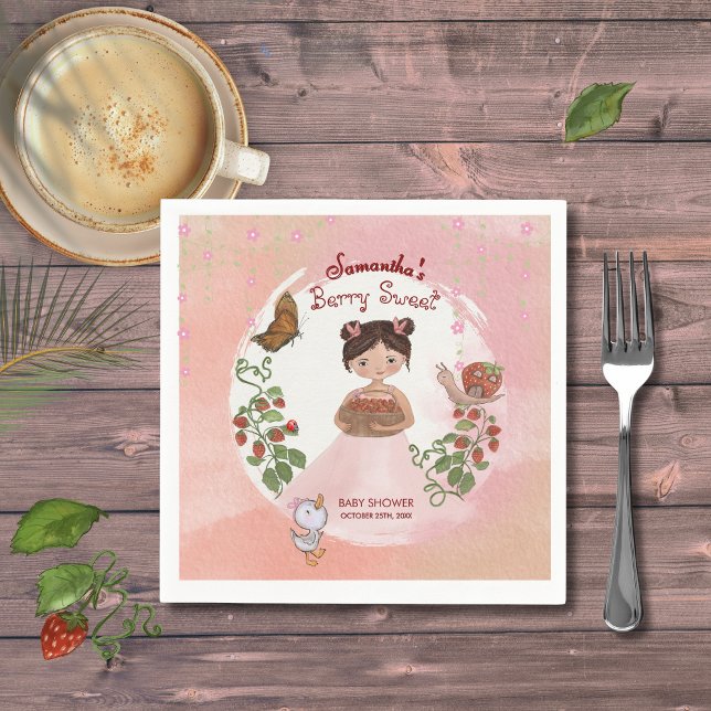 Servilleta De Papel Girl & Duckling 'Berry Sweet' Party Paper Napkin (Girl & Duckling 'Berry Sweet' Party Paper Napkin)