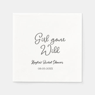 Servilleta De Papel Girl gone wild bridal shower name date simple mini