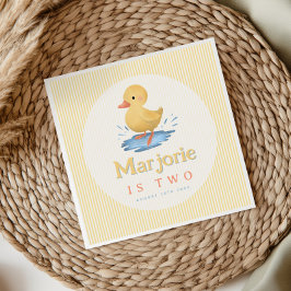Servilleta De Papel Girls Yellow Summer Farm Duck Toddler Birthday