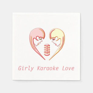 Servilleta De Papel Girly BFF Karaoke Love Heart