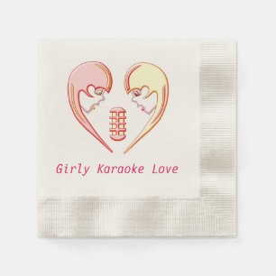 Servilleta De Papel Girly BFF Karaoke Love Heart