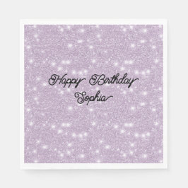 Servilleta De Papel Girly Lavender Glitter Sparkle Birthday