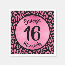 Servilleta De Papel Girly Leopard Birthday Party