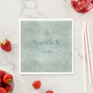Servilleta De Papel Girly Mint Glitzy Sparkle