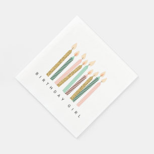 Servilleta De Papel Girly Pink Gold Birthday Happy Birthday PrettyGirl