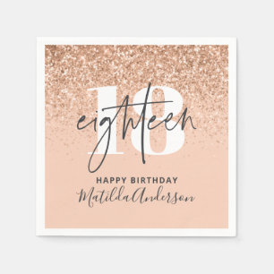 Servilleta De Papel Girly purpurina anima moderna fiesta de cumpleaños