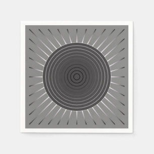 Servilleta De Papel Giro geométrico moderno - Gris Hematita oscuro