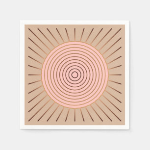 Servilleta De Papel Giro geométrico moderno - Peach y Tan