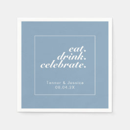 Servilleta De Papel Glacier Blue & White Modern Boda Minimalista