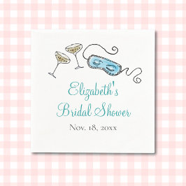 Servilleta De Papel Glam 1960 Fiesta de cócteles ilustrado a mano Girl