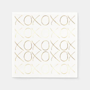 Servilleta De Papel Glam blanco dorado XOXO