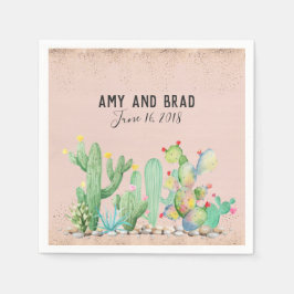 Servilleta De Papel Glam Cactus Boda Napkin