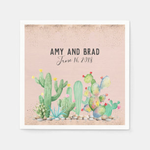 Servilleta De Papel Glam Cactus Boda Napkin