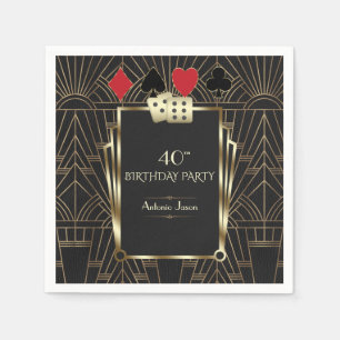 Servilleta De Papel Glam Casino Great Gatsby 40th Poker Birthday